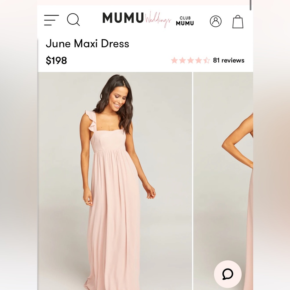 Show Me Your Mumu June Maxi Dress in Dusty Blush Crisp XS